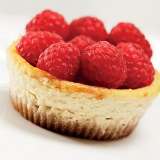 A raspberry cupcake cheesecake