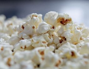 White Chocolate Cheesecake with Caramel & Popcorn